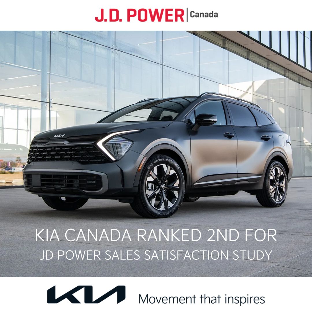 Kia Canada Ranked 2nd for JD Power Sales Satisfaction Study